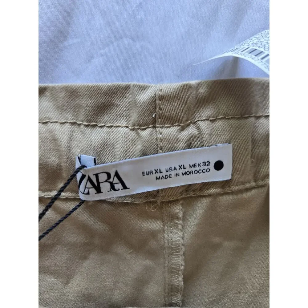 Zara Washed Twill Pants Light Whiskey Old Money Coastal Oversized Quiet Luxury - Picture 6 of 10